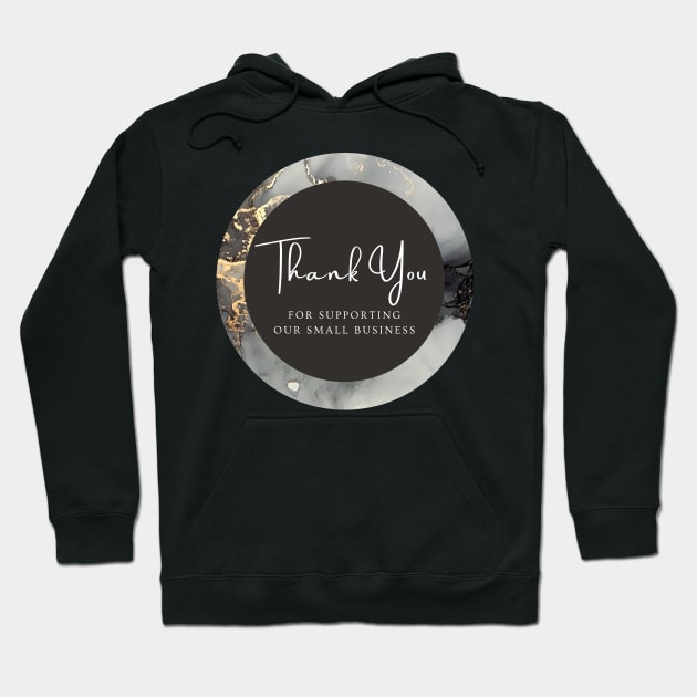 Thank You for supporting our small business Sticker - Golden Black Marble Hoodie by LD-LailaDesign